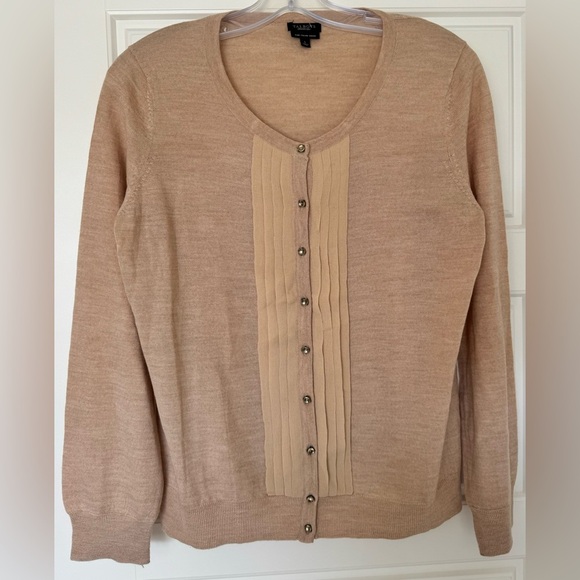 Talbots Pure Italian Merino Wool & Silk Cardigan‎ with Custom Antique Buttons - Picture 1 of 7